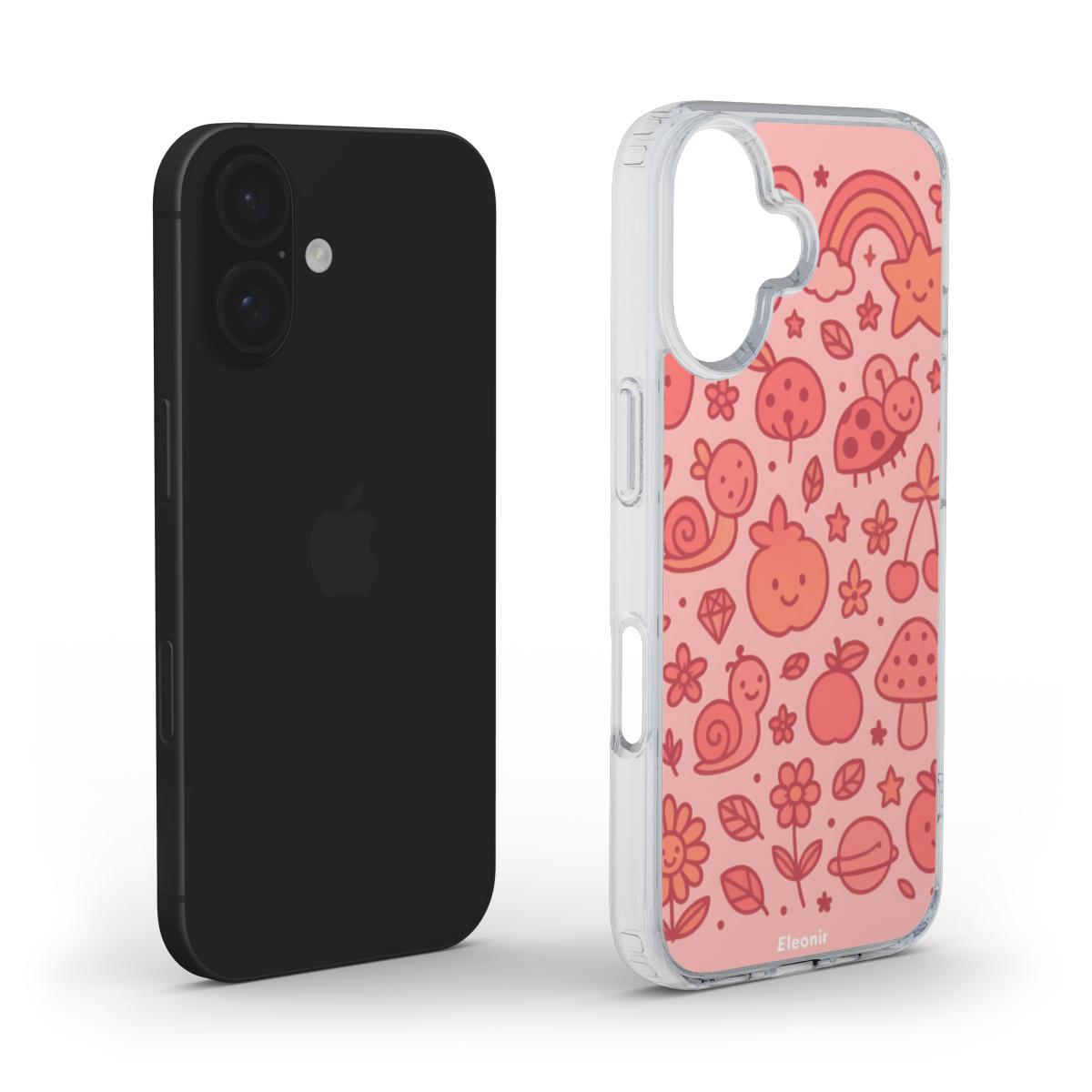 Cute Pink Pattern MagSafe Clear Phone Case