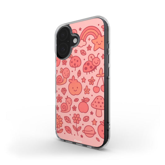 Cute Pink Pattern Clear Phone Case