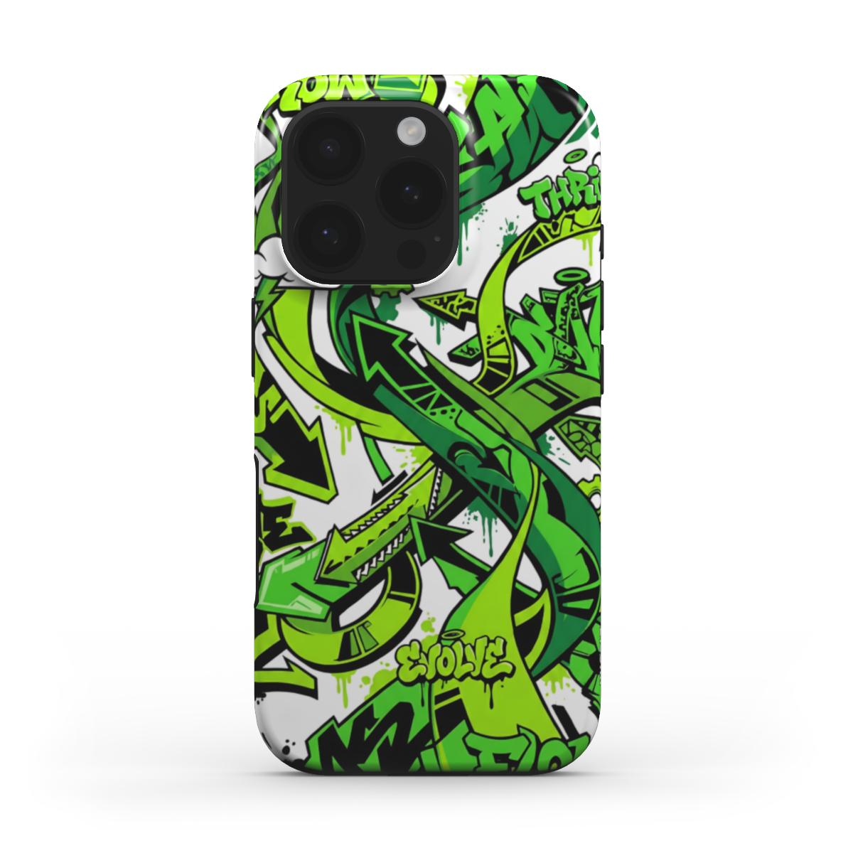 Green Modern Graffiti MagSafe Tough Phone Case