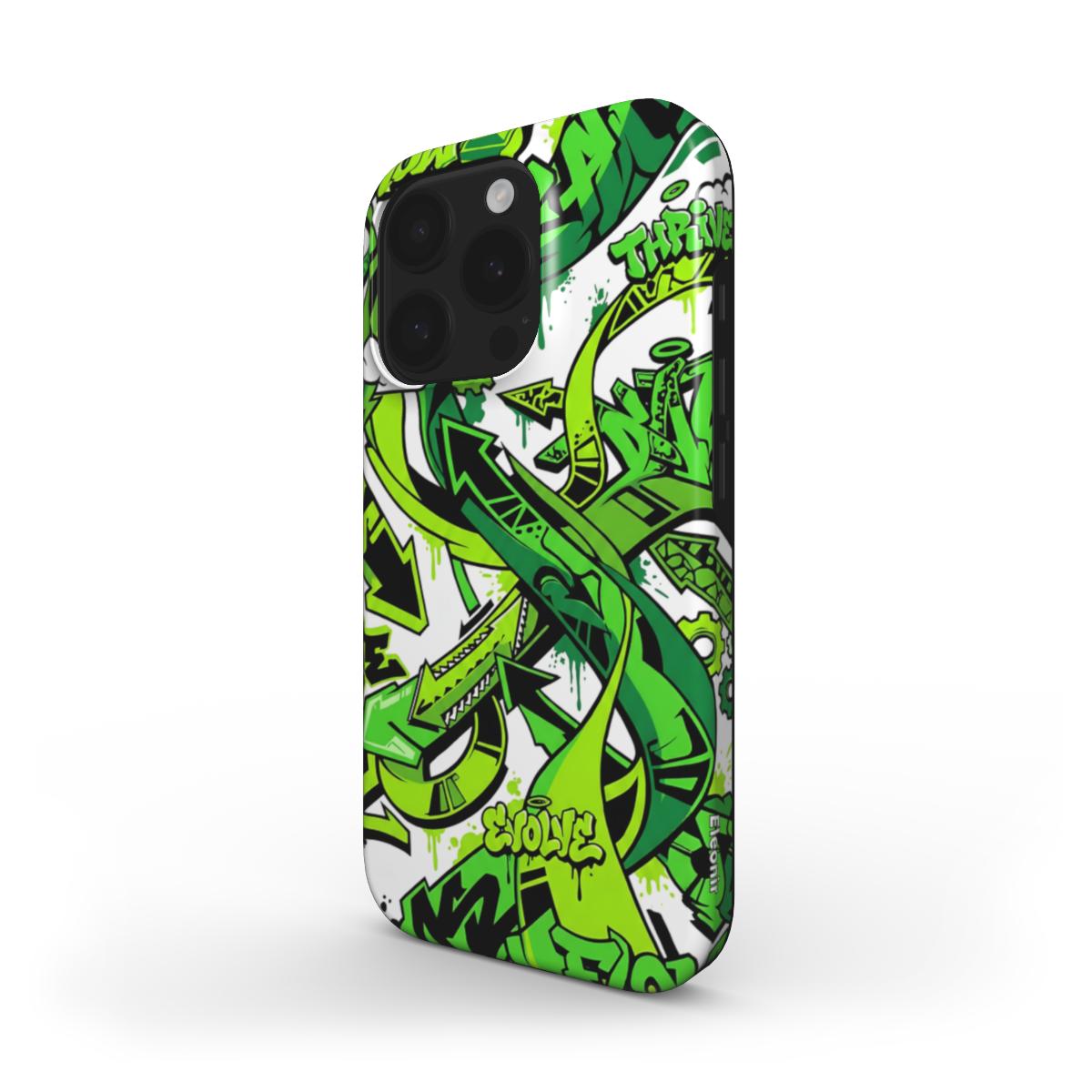 Green Modern Graffiti MagSafe Tough Phone Case